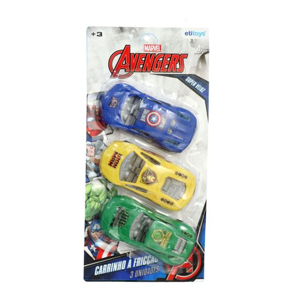 Carrinho a Fricção Avengers 3 Peças Etitoys