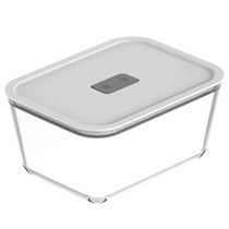 Pote De Vidro com Tampa Hermética 2,4L Mantimento Fresh Lock Ou Branco Forno Microondas