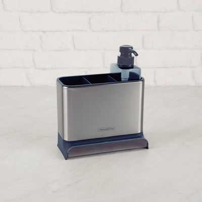 Dispenser Porta Esponja e Detergente Tramontina Inox Plurale Organizador de Pia Cozinha Plástico