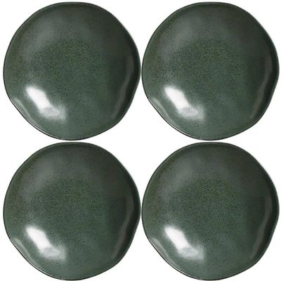 Kit 4 Pratos Fundos Orgânico 21cm Cerâmica Verde 600ml Arauco Porto Brasil