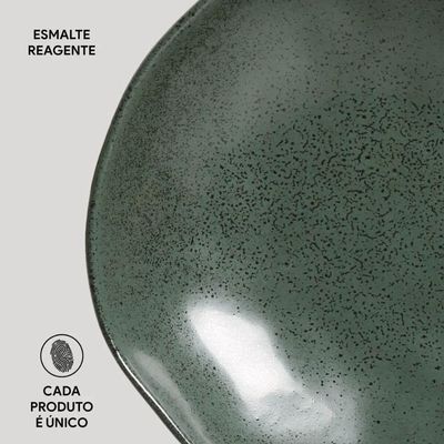 Prato Fundo 21cm Cerâmica 600ml Arauco Verde Orgânico Porto