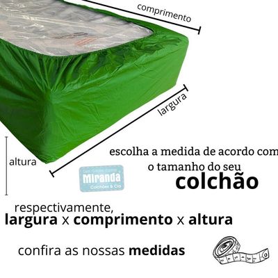 Capa Protetora Impermeável Hospitalar P/ Colchão Lençol Elástico Solteiro 88x188x20cm - Verde Bandeira