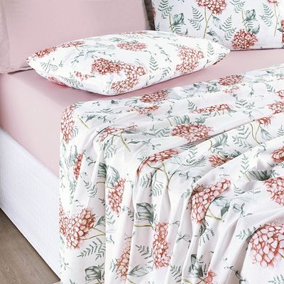 Jogo de Cama Lençol Casal Sensuale Percale 200 Fios 4 Peças - Hortência - 80% Algodão, 20% Poliéster