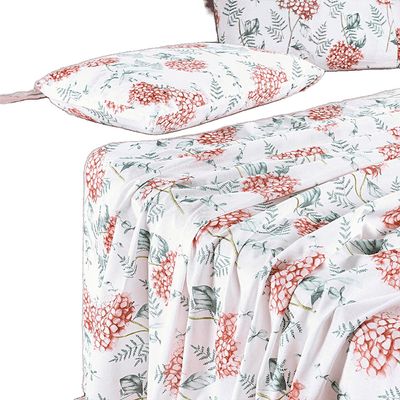 Jogo de Cama Lençol Casal Sensuale Percale 200 Fios 4 Peças - Hortência - 80% Algodão, 20% Poliéster