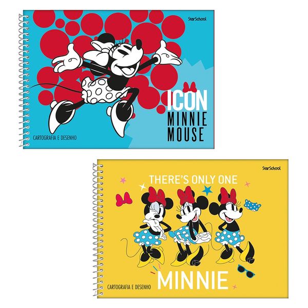 Caderno Cartografia Espiral Starschool São Domingos Minnie 80 Folhas