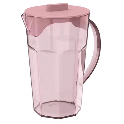 Jarra de Plástico Ou Drink com Tampa e Alça Rosa 1,8L