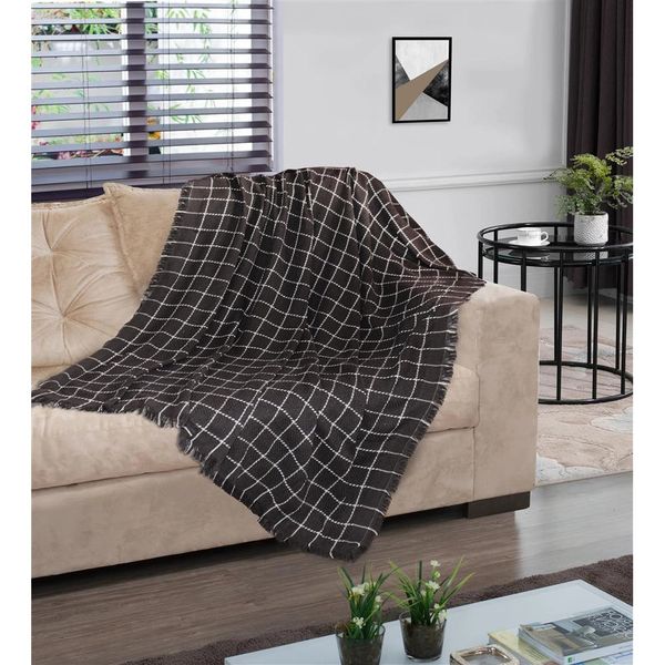Manta para Sofá Cazza Grid 1,40x1,70m - Item Sortido