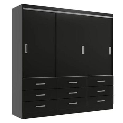 Guarda Roupa Casal Isabela 03 Portas 09 Gavetas - Black