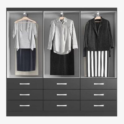Guarda Roupa Casal Isabela 03 Portas 09 Gavetas - Black
