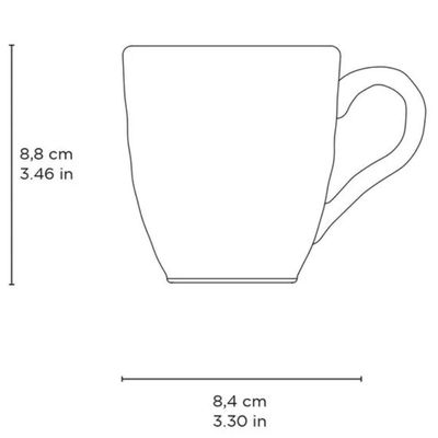Caneca 273ml Cerâmica Porto Brasil Xícara de Chá Orgânica Avant Garde Off White Avulsa