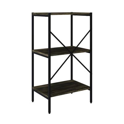 Estante C/03 Prateleiras 84x45x33cm Tub Tueh843 Carvalho Dark - Est.preta Carvalho Dark / Est.preta