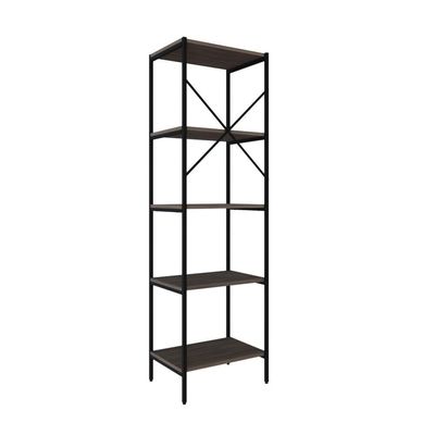 Estante C/05 Prateleiras 152x45x33cm Tub Tueh1545 Nogal - Est.preta Nogal / Est.preta