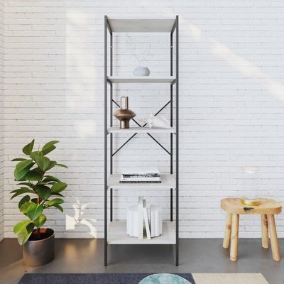 Estante C/05 Prateleiras 152x45x33cm Tub Tueh1545 Snow - Est.preta Snow / Est.preta