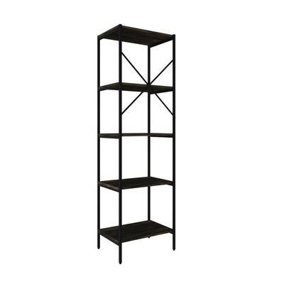 Estante C/05 Prateleiras 152x45x33cm Tub Tueh1545 Carvalho Dark - Est.preta Carvalho Dark / Est.preta