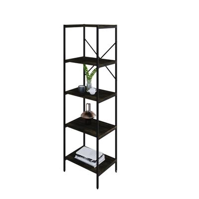 Estante C/05 Prateleiras 152x45x33cm Tub Tueh1545 Carvalho Dark - Est.preta Carvalho Dark / Est.preta