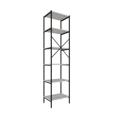 Estante C/06 Prateleiras 186x45x33cm Tub Tueh1846 Snow - Est.preta Snow / Est.preta