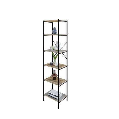 Estante C/06 Prateleiras 186x45x33cm Tub Tueh1846 Snow - Est.preta Snow / Est.preta