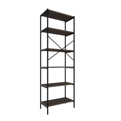 Estante C/06 Prateleiras 186x60x33cm Tub Tueh1866 Nogal - Est.preta Nogal / Est.preta