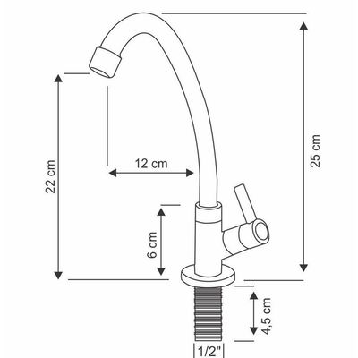 Torneira Cozinha Inox Cromada Bica Móvel De Bancada