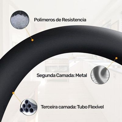 Torneira De Cozinha Flexível Parede Gourmet Preta