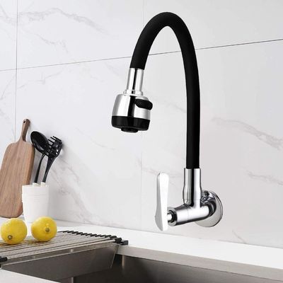 Torneira De Cozinha Flexível Parede Gourmet Preta