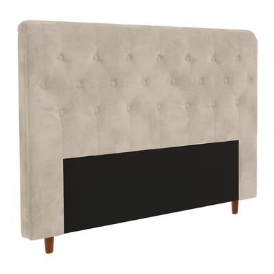 Cabeceira para Cama Box Casal Marcela com Revestimento em Suede Portobel Bege