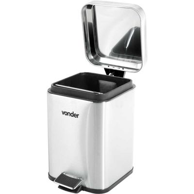 Lixeira Retangular 3l Inox Vonder