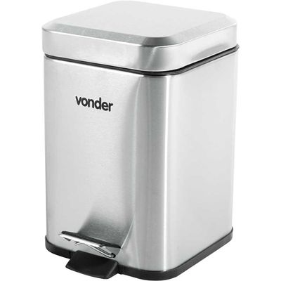 Lixeira Retangular 3l Inox Vonder