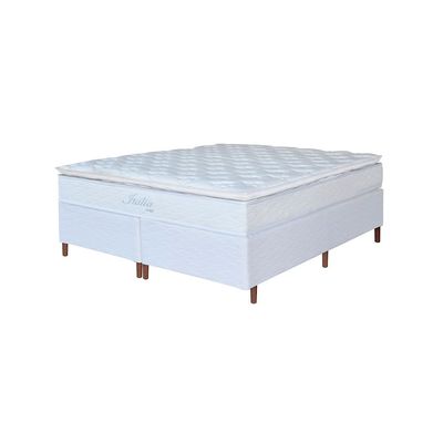 Cama Box King Size Umaflex Italia Jacquard 72x193x204 - Branco Branco