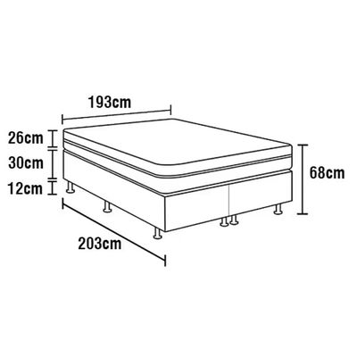 Cama Box King Size Umaflex Italia Jacquard 72x193x204 - Branco Branco