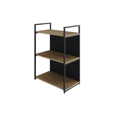 Estante C/03 Prateleiras 84x60x33cm C/fundo Yon Vermont Oak/est.preta Vermont Oak/est.preta