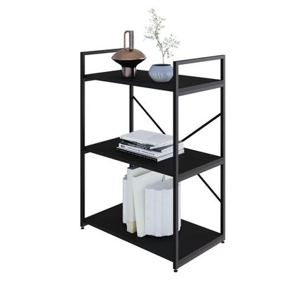 Estante C/03 Prateleiras 84x60x33cm Yon Preto Tx/est.preta Preto Tx/est.preta
