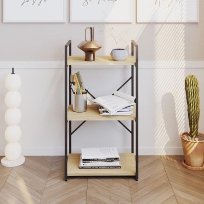 Estante C/03 Prateleiras 84x45x33cm Yon Vermont Oak/est.preta Vermont Oak/est.preta