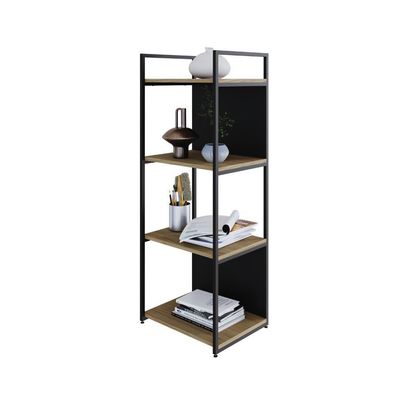 Estante C/04 Prateleiras 118x45x33cm C/fundo Yon Vermont Oak/est.preta Vermont Oak/est.preta