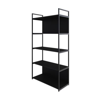 Estante C/05 Prateleiras 152x80x33cm C/fundo Yon Preto Tx/est.preta Preto Tx/est.preta