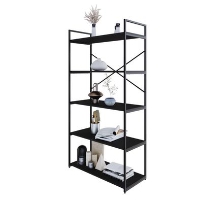 Estante C/05 Prateleiras 152x80x33cm Yon Preto Tx/est.preta Preto Tx/est.preta