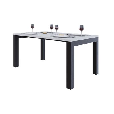 Mesa De Jantar Bronx U 160x90x77cm Brmj9160u Branco Tx - Est.preta Branco Tx/est.preta