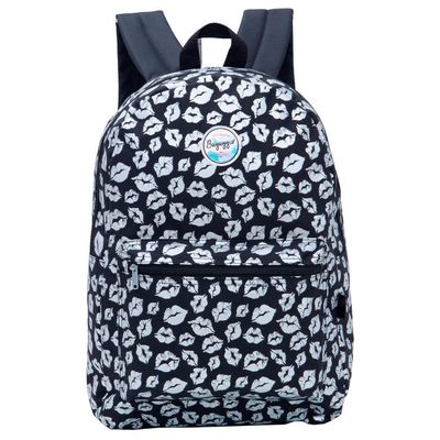 Mochila Feminina Silver Kisses Preta U / Preto