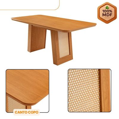 Mesa Carolina 180 Tampo Mdf 6 Cadeiras Moderna  Mobilia