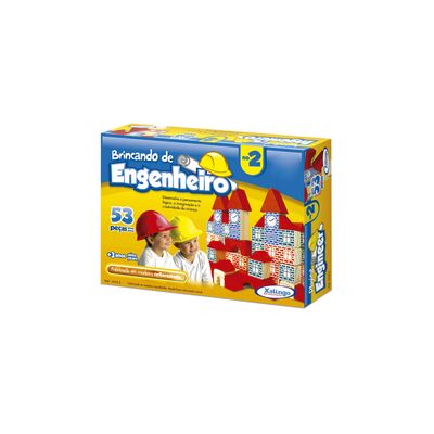 Brincando de Engenheiro Xalingo com 53 Peças