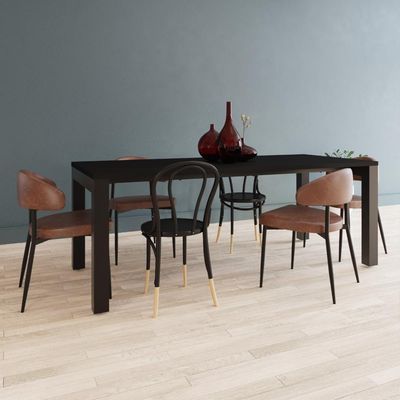 Mesa De Jantar Bronx U 200x90x77cm Brmj9200u Preto Tx - Est.preta Preto Tx/est.preta