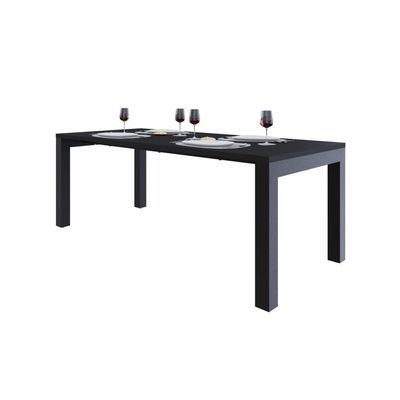 Mesa De Jantar Bronx U 200x90x77cm Brmj9200u Preto Tx - Est.preta Preto Tx/est.preta