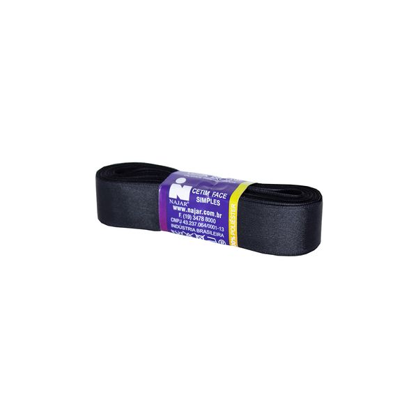 Fita de Cetim Nº05 22mm Peça com 10m Preta