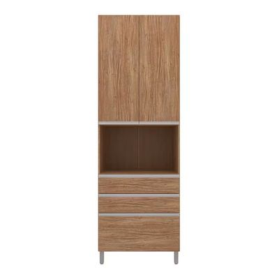 Paneleiro Amazonita com 2 Portas, 3 Gavetas, 3 Prateleiras e 71cm de largura Bartira Damasco