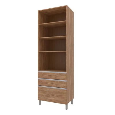 Paneleiro Amazonita com 2 Portas, 3 Gavetas, 3 Prateleiras e 71cm de largura Bartira Damasco