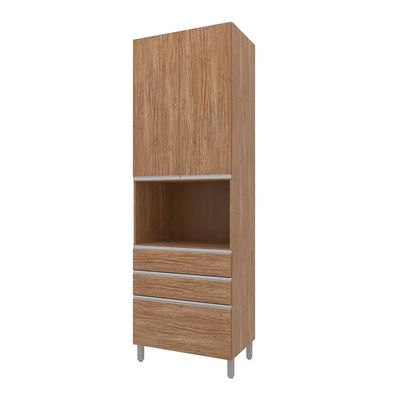 Paneleiro Amazonita com 2 Portas, 3 Gavetas, 3 Prateleiras e 71cm de largura Bartira Damasco