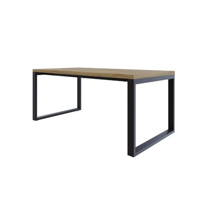 Mesa De Jantar Queens 180x90x77cm Qemj9180 Vermont Oak - Est.preta Vermont Oak/est.preta
