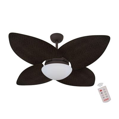 Ventilador De Teto Marrom Texturizado 4 Pás 127v C/ Controle 110V