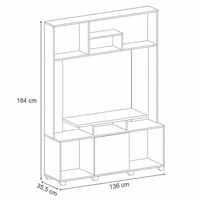 Estante Para 47 Pol. 136cm Milys H01 Off White-cinamomo - Mpozenato