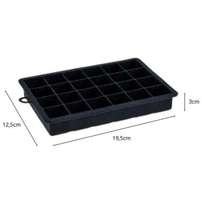 Kit 10 Formas De Gelo Silicone 24 Cubos Preto Weck Maleável Bar Cozinha Bartender